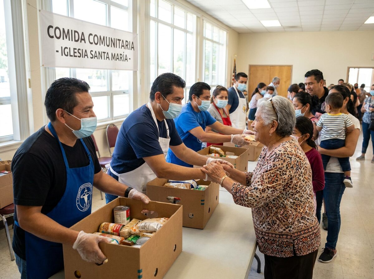 Voluntarios de Nueva Vida ayudando a familias